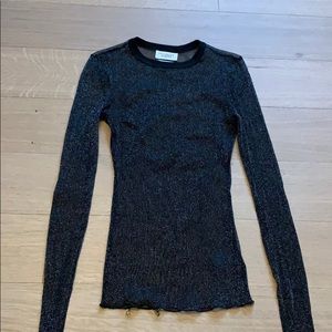 Shiny mesh long sleeve